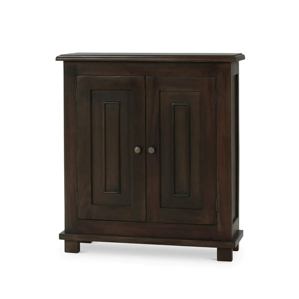 Bramble Osborn Narrow 2 Door Cabinet In Walnut-Bramble-Blue Hand Home