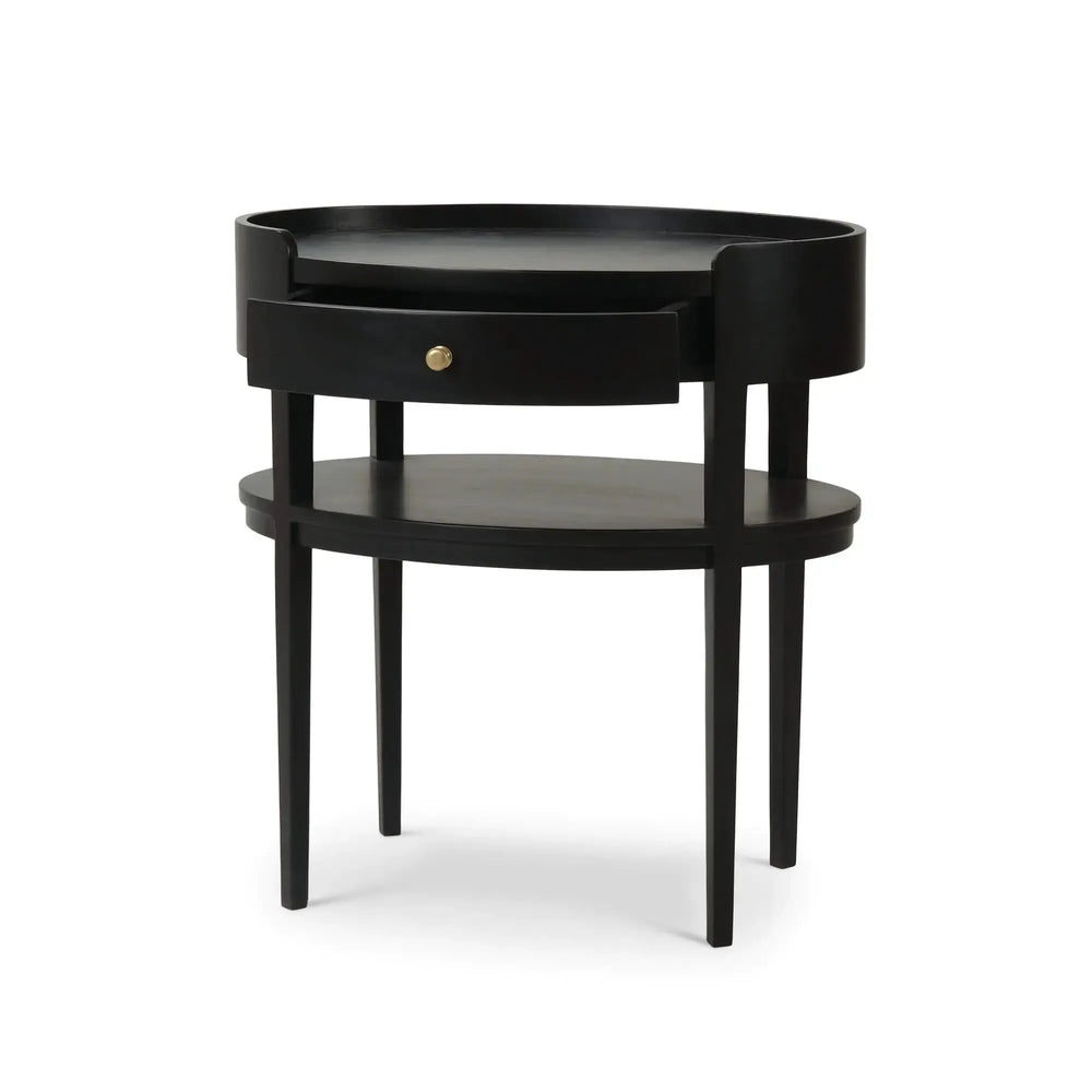 Bramble Oslo Side Table In Batavia Black-Bramble-Blue Hand Home
