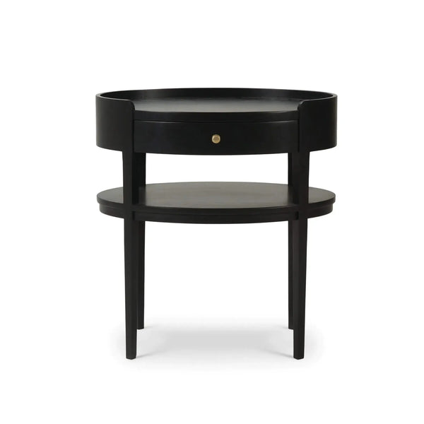 Bramble Oslo Side Table In Batavia Black-Bramble-Blue Hand Home