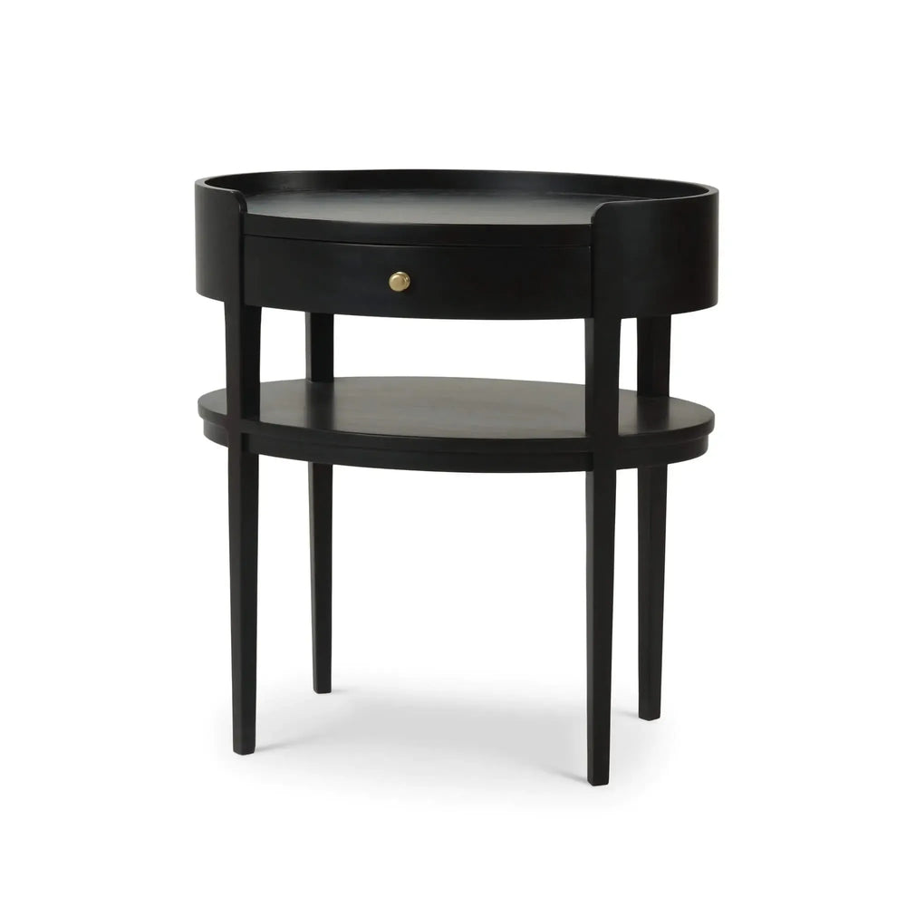 Bramble Oslo Side Table In Batavia Black-Bramble-Blue Hand Home