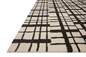Chris Loves Julia x Loloi Polly Rugs - Black / Ivory-Blue Hand Home