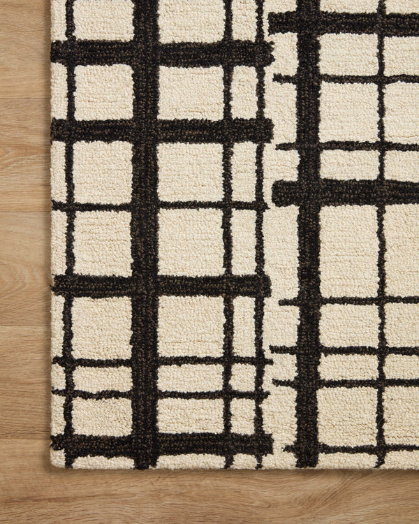 Chris Loves Julia x Loloi Polly Rugs - Black / Ivory-Blue Hand Home