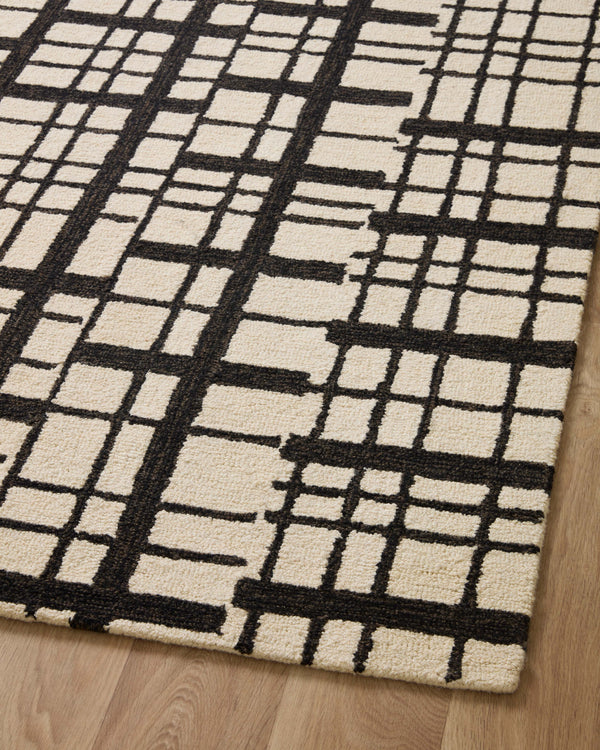 Chris Loves Julia x Loloi Polly Rugs - Black / Ivory-Blue Hand Home