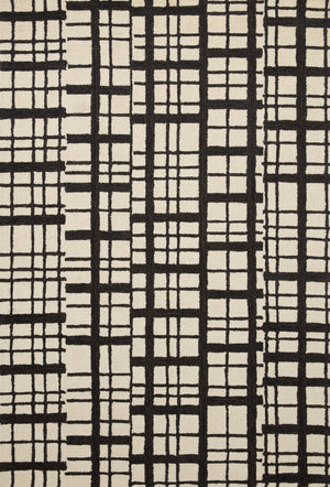 Chris Loves Julia x Loloi Polly Rugs - Black / Ivory-Blue Hand Home