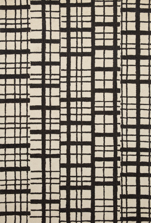 Chris Loves Julia x Loloi Polly Rugs - Black / Ivory-Blue Hand Home