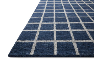 Chris Loves Julia x Loloi Polly Rugs - Navy / Silver-Blue Hand Home