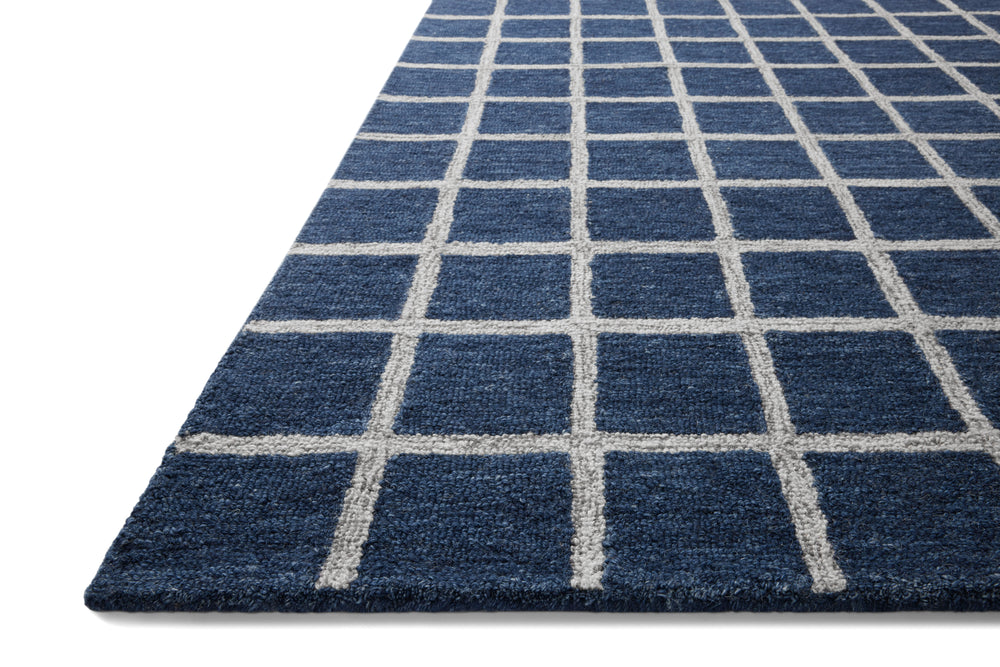 Chris Loves Julia x Loloi Polly Rugs - Navy / Silver-Blue Hand Home