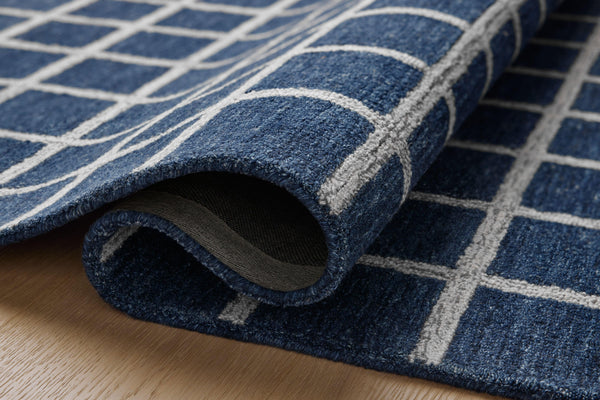 Chris Loves Julia x Loloi Polly Rugs - Navy / Silver-Blue Hand Home