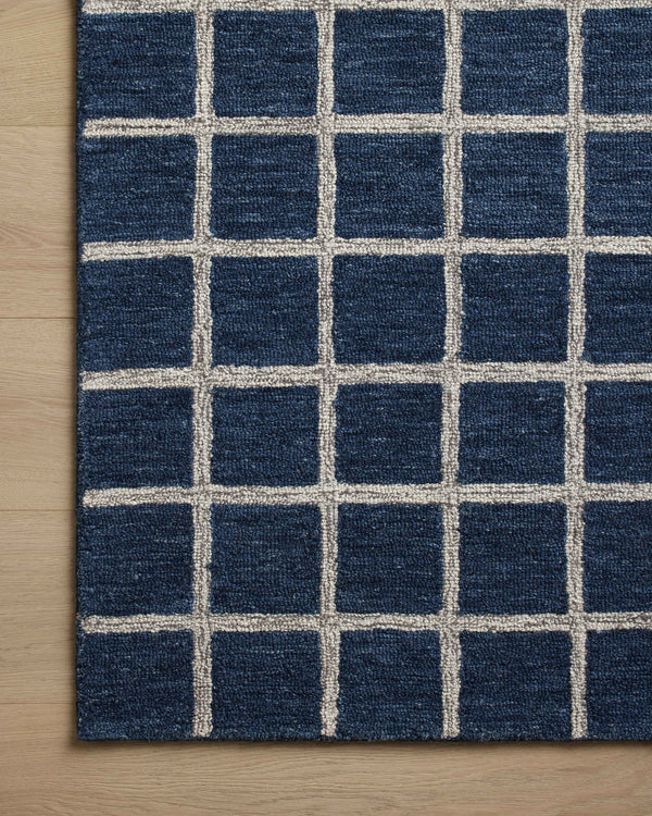 Chris Loves Julia x Loloi Polly Rugs - Navy / Silver-Blue Hand Home