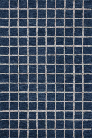 Chris Loves Julia x Loloi Polly Rugs - Navy / Silver-Blue Hand Home