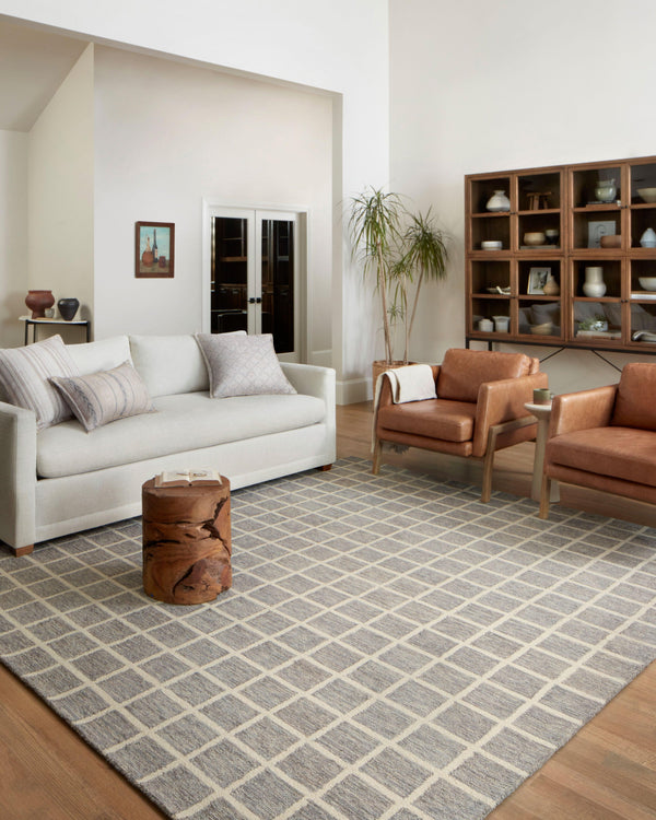 Chris Loves Julia x Loloi Polly Rugs - Slate / Ivory-Blue Hand Home