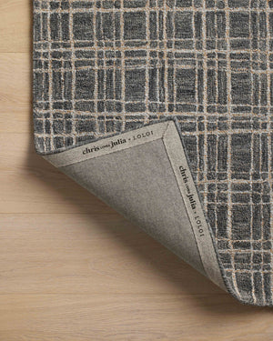 Chris Loves Julia x Loloi Polly Rugs - Graphite / Pebble-Blue Hand Home