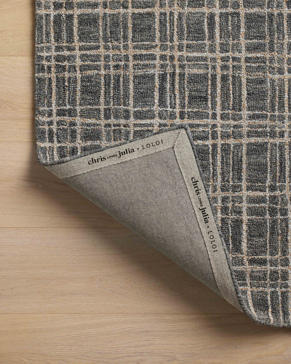 Chris Loves Julia x Loloi Polly Rugs - Graphite / Pebble-Blue Hand Home
