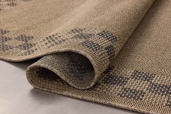 Chris Loves Julia x Loloi Providence Rugs - Natural / Charcoal-Blue Hand Home
