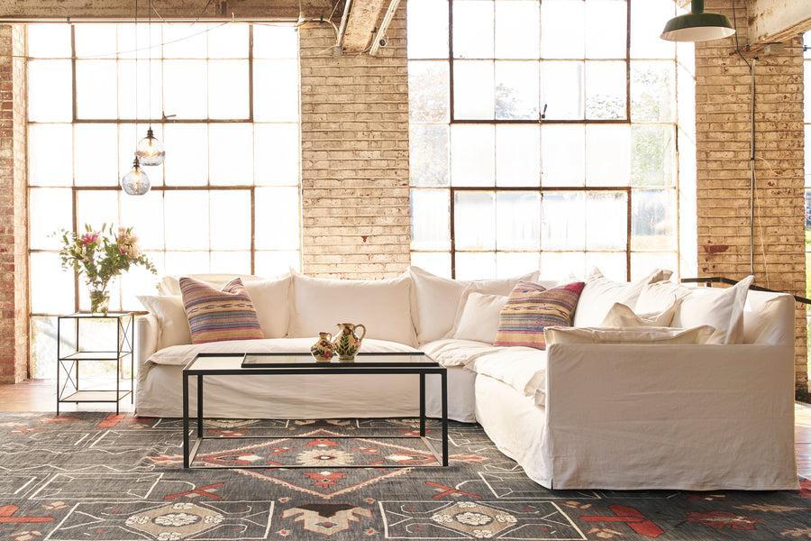 Paloma 2 Arm Sectional-Blue Hand Home