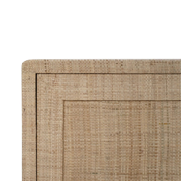 Bramble Pierre Mid Century Buffet Wrapped In Raw Raffia W/ Straw Wash Legs-Bramble-Blue Hand Home