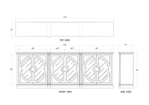 Pimlico 6 Door Sideboard-Blue Hand Home