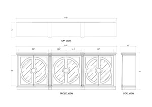 Bramble Pimlico 6 Door Sideboard In Grey Charleston W/ True White Interior-Bramble-Blue Hand Home