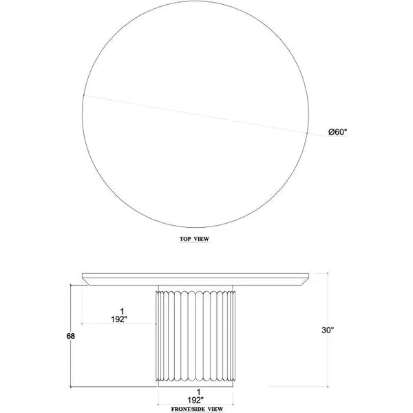 Bramble Portobello 60" Round Dining Table In Sandbar-Bramble-Blue Hand Home
