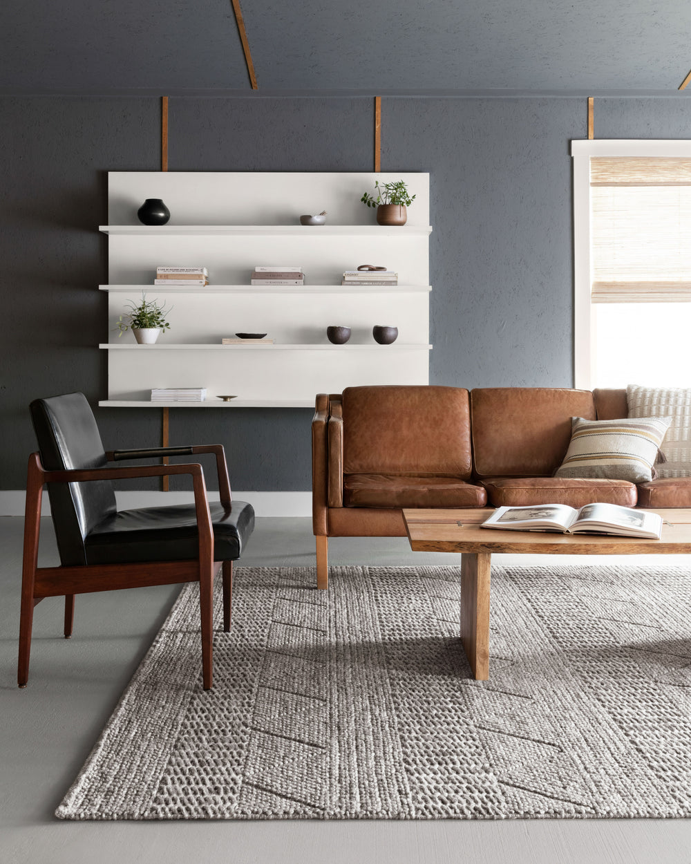 Magnolia Home by Joanna Gaines x Loloi Rowan Rug - Ash-Blue Hand Home