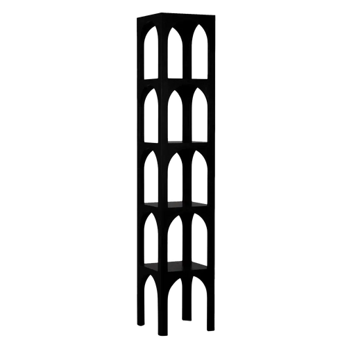 Charlotte Bookcase, large, RO, Black - 16x16x85-Blue Hand Home