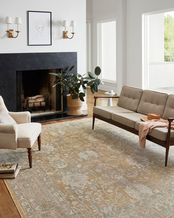 Chris Loves Julia x Loloi Rosemarie Rugs - Gold / Sand-Blue Hand Home