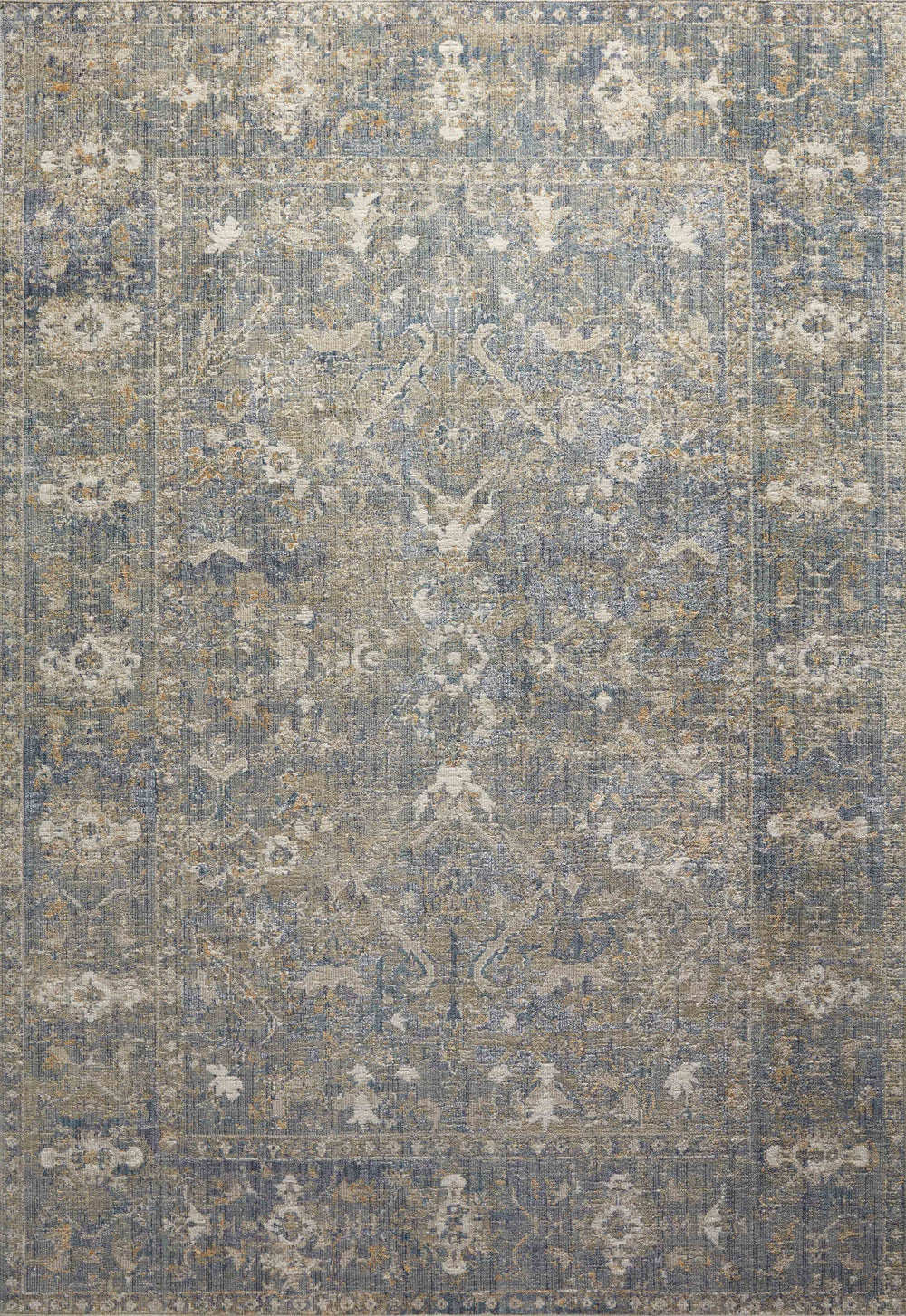Chris Loves Julia x Loloi Rosemarie Rugs - Sand / Lagoon-Blue Hand Home