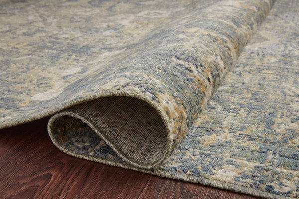 Chris Loves Julia x Loloi Rosemarie Rugs - Sand / Lagoon-Blue Hand Home