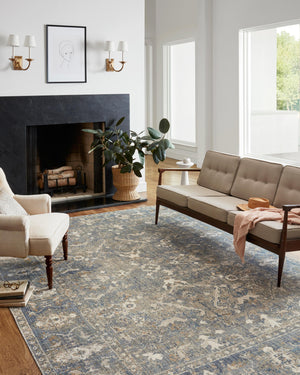 Chris Loves Julia x Loloi Rosemarie Rugs - Sand / Lagoon-Blue Hand Home