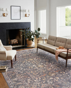 Chris Loves Julia x Loloi Rosemarie Rugs - Graphite / Multi-Blue Hand Home