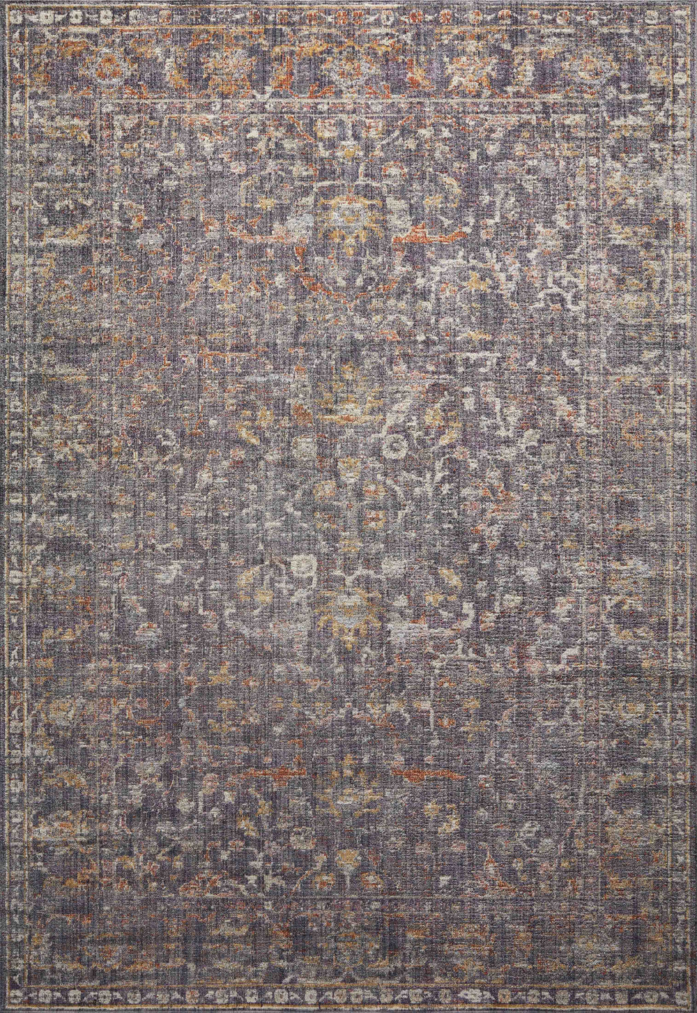 Chris Loves Julia x Loloi Rosemarie Rugs - Graphite / Multi-Blue Hand Home