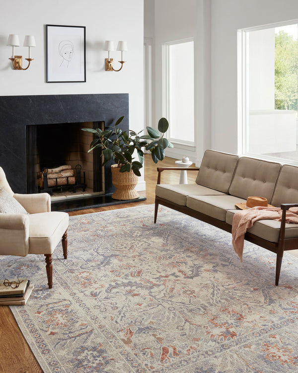 Chris Loves Julia x Loloi Rosemarie Rugs - Oatmeal / Lavender-Blue Hand Home