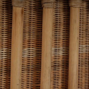 Bramble Rabana Rattan Chair In Natural Rattan Chair W/ Whisper Word Fabric Cushion-Bramble-Blue Hand Home
