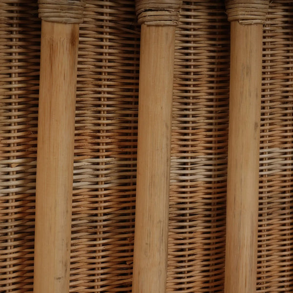 Bramble Rabana Rattan Chair In Natural Rattan Chair W/ Whisper Word Fabric Cushion-Bramble-Blue Hand Home