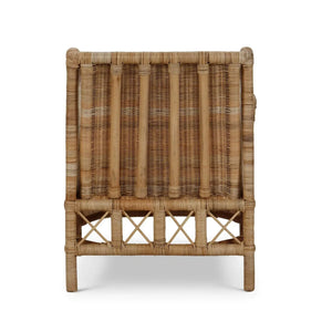 Bramble Rabana Rattan Chair In Natural Rattan Chair W/ Whisper Word Fabric Cushion-Bramble-Blue Hand Home