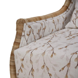 Bramble Rabana Rattan Chair In Natural Rattan Chair W/ Whisper Word Fabric Cushion-Bramble-Blue Hand Home