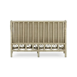 Bramble Rabana Rattan Loveseat in Natural Rattan w/ Whisper Word Fabric Cushion-Bramble-Blue Hand Home