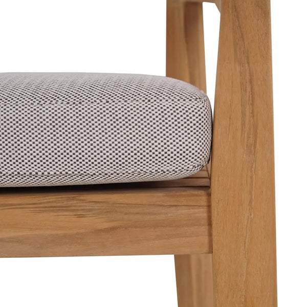 Bramble Raleigh Counter Stool W/ Seat Cushion - Outdoor Teak-Bramble-Blue Hand Home