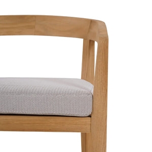 Bramble Raleigh Dining Chair W/ Seat Cushion - Outdoor Teak-Bramble-Blue Hand Home