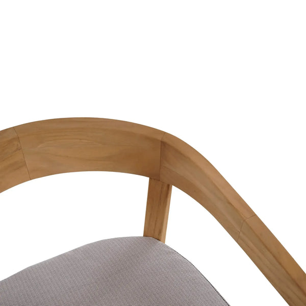 Bramble Raleigh Dining Chair W/ Seat Cushion - Outdoor Teak-Bramble-Blue Hand Home