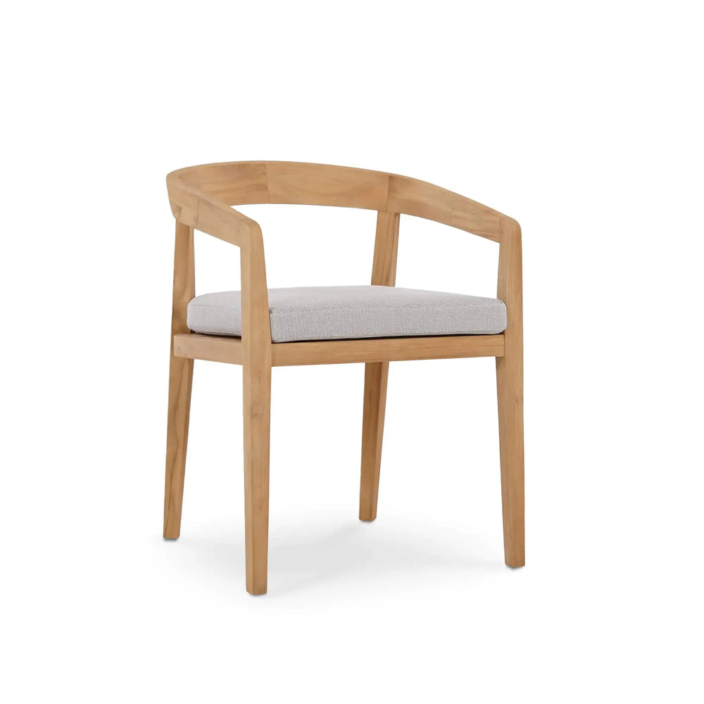 Bramble Raleigh Dining Chair W/ Seat Cushion - Outdoor Teak-Bramble-Blue Hand Home
