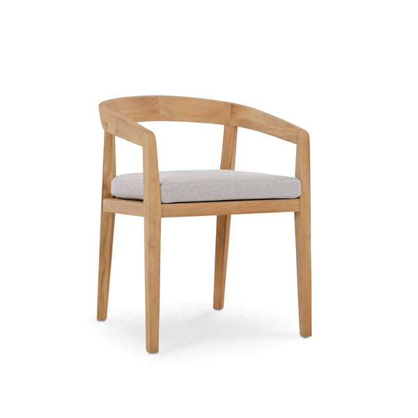 Bramble Raleigh Dining Chair W/ Seat Cushion - Outdoor Teak-Bramble-Blue Hand Home