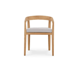 Bramble Raleigh Dining Chair W/ Seat Cushion - Outdoor Teak-Bramble-Blue Hand Home