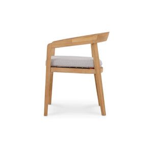 Bramble Raleigh Dining Chair W/ Seat Cushion - Outdoor Teak-Bramble-Blue Hand Home