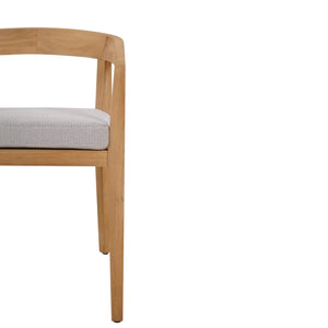 Bramble Raleigh Dining Chair W/ Seat Cushion - Outdoor Teak-Bramble-Blue Hand Home