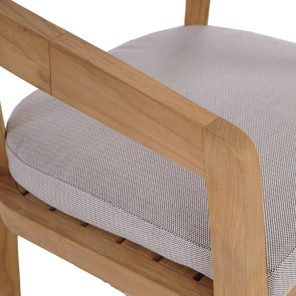 Bramble Raleigh Dining Chair W/ Seat Cushion - Outdoor Teak-Bramble-Blue Hand Home