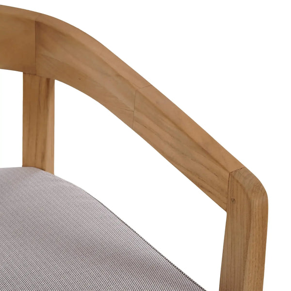 Bramble Raleigh Dining Chair W/ Seat Cushion - Outdoor Teak-Bramble-Blue Hand Home