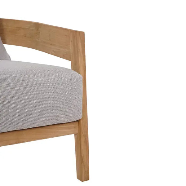 Bramble Raleigh Teak Single Seater W/ Seat & Back Cushions - Outdoor Teak-Bramble-Blue Hand Home