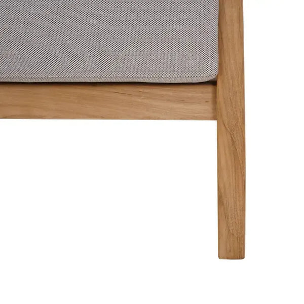 Bramble Raleigh Teak Single Seater W/ Seat & Back Cushions - Outdoor Teak-Bramble-Blue Hand Home