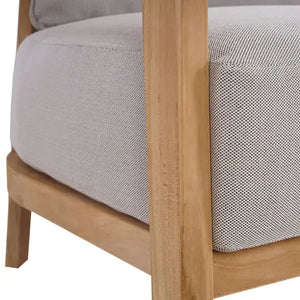 Bramble Raleigh Teak Single Seater W/ Seat & Back Cushions - Outdoor Teak-Bramble-Blue Hand Home